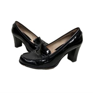 Michael Michael Kors Patent Leather Heeled Loafers 10M Black 90s Y2K Grunge bxbg